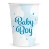 Baby Boy Papkopper (8 stk – 210 ml) – Lyseblå Kopper til Barnedåb & Baby Shower
