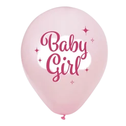 Baby Girl Balloner (8 stk – 30 cm) – Lyserød Pynt til Barnedåb & Baby Shower