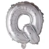 Bogstav Ballon “Q” Sølv 41 cm.