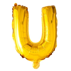 Bogstav Ballon “U” Guld 41 cm.