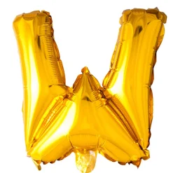 Bogstav Ballon “W” Guld 41 cm.