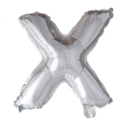 Bogstav Ballon “X” Sølv 41 cm.