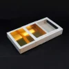 Chokolade æske / kageæske hvid m. rude – 17x13x3,2 cm