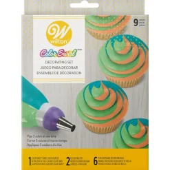 ColorSwirl Tri-Color Dekorationssæt, 9 dele – Wilton
