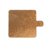 Firkantet kagepap m. tunge – 8×8 cm – Guld/Sort