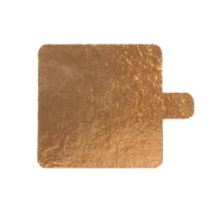 Firkantet kagepap m. tunge – 8×8 cm – Guld/Sort