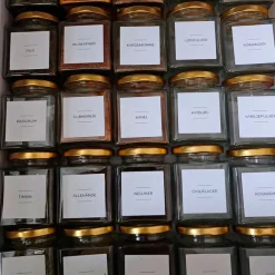 Firkantet Krydderiglas / Sylteglas med guld låg – 212 ml