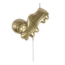 Guld Fodboldstølve kagelys / fødselsdagslys