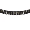 Halloween pynt – Sort banner med guldbogstaver – 175cm