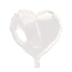 Hjerte Folieballon Hvid 46 cm.