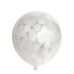 Hvid Konfetti Balloner 6 stk.
