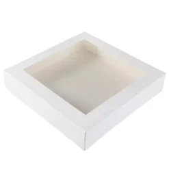 Kageboks / Kageæske Hvid med vindue 30 x 30 x 6 cm