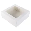 Kageboks / Kageæske Hvid med vindue 26 x 26 x 9 cm