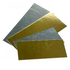 Kagepap aflang guld/sølv 20,5×8,5cm