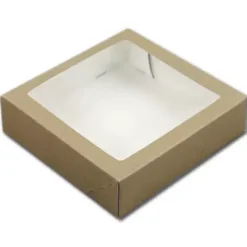 Kageæske Kraft med vindue – 19 x 19 x 5 cm
