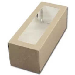 Kageæske Kraft med vindue – 25 x 10 x 9 cm