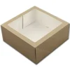 Kageæske Kraft med vindue – 21 x 21 x 9 cm