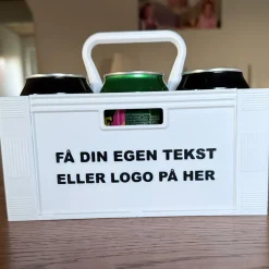 Ølkasse med Egen Tekst eller Logo – Passer til 6 dåser (330 ml)