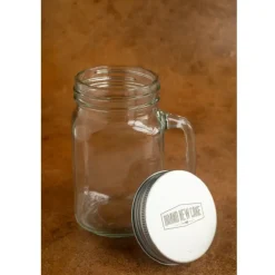 Mason Jar Drikkeglas med Hank & Låg (480 ml) – BrandNewCake