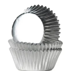 Mini muffinsforme sølv folie 36 stk. – House of Marie