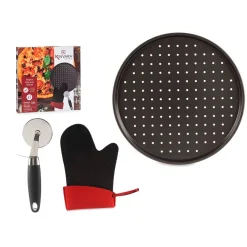 Pizzasæt med form, handsker & pizzaskærer