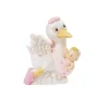 Topfigur Stork med baby lyserød 5,5 cm
