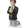 Topfigur til konfirmation – Dreng med kors – 7 cm