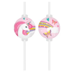 Unicorn Sugerør Papir 4 stk.